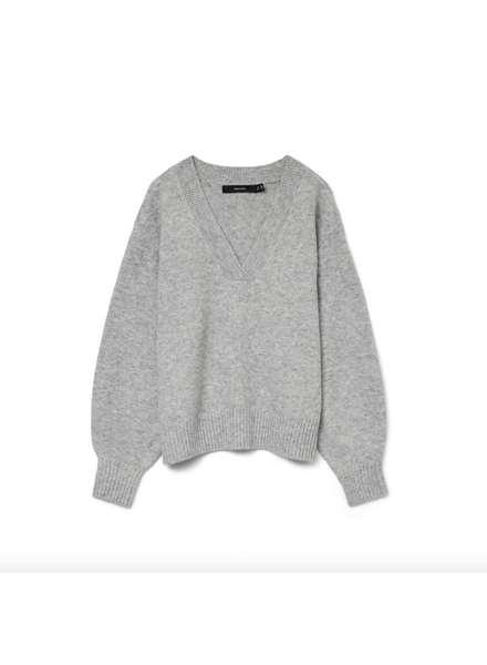 Vero Moda Boom V-neck Pullover | Grey