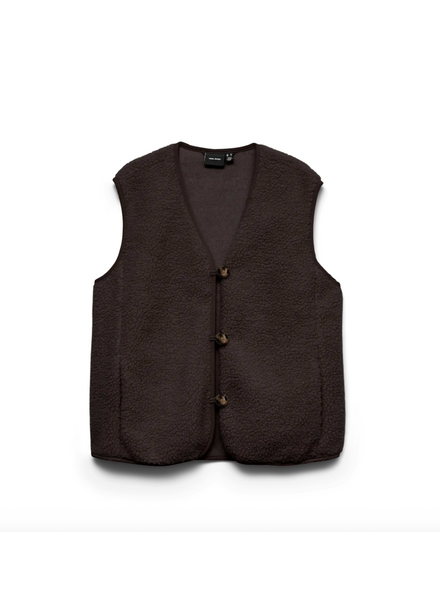 Vero Moda Sophia Sherpa Waistcoat | Chocolate