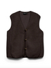 Vero Moda Sophia Sherpa Waistcoat | Chocolate