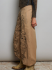 Floral Embroidered Twill Pant | Latte