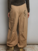 Floral Embroidered Twill Pant | Latte