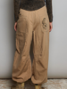 Floral Embroidered Twill Pant | Latte
