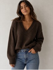 Vero Moda Boom V-neck Pullover | Chocolate