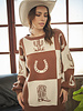 Western Checker Oversized Sweater
