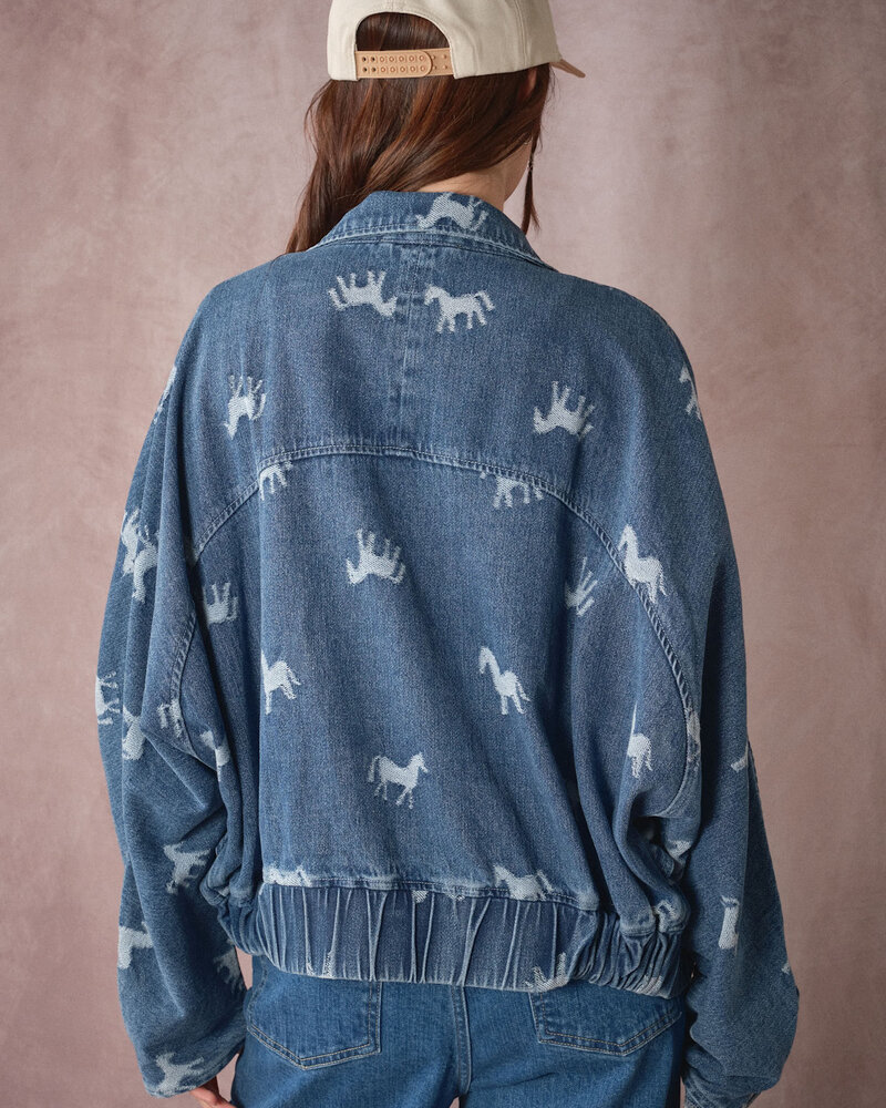 Western Horse Denim Jacket