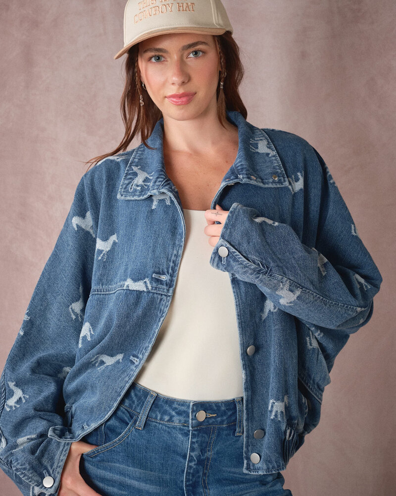 Western Horse Denim Jacket
