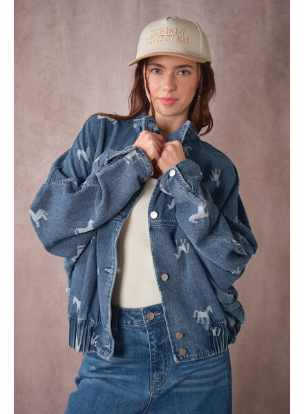 Western Horse Denim Jacket