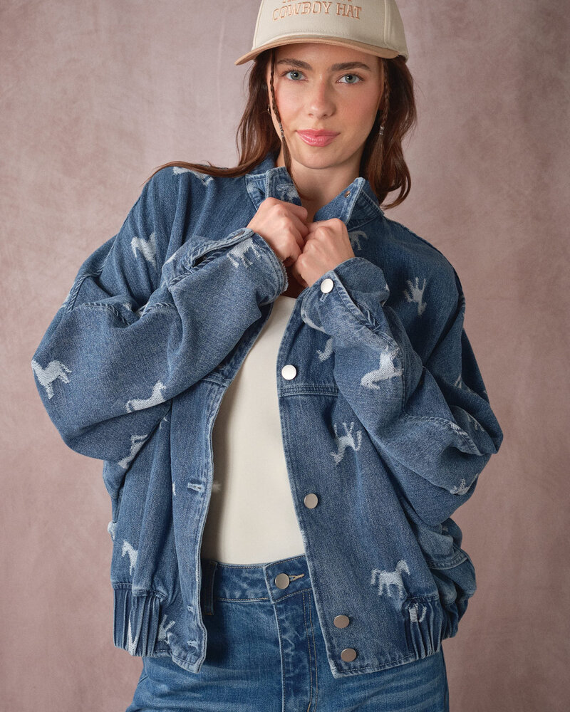 Western Horse Denim Jacket