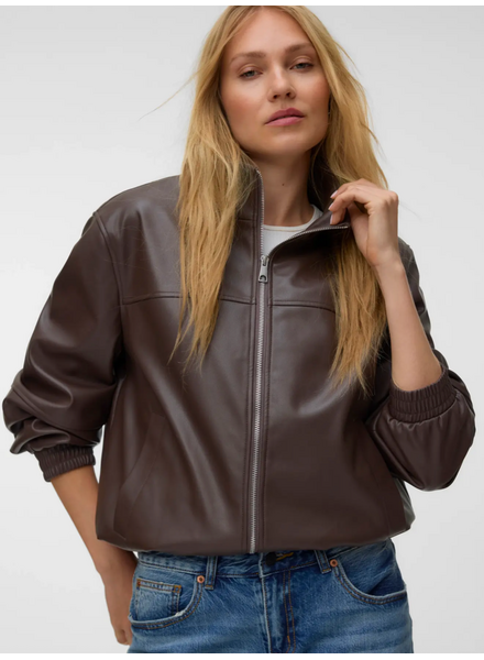 Vero Moda Caiaava Short Coated Jacket | Chocolate