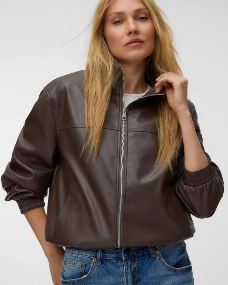 Vero Moda Caiaava Short Coated Jacket | Chocolate