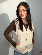 Vero Moda Sophia Sherpa Waistcoat | Oatmeal