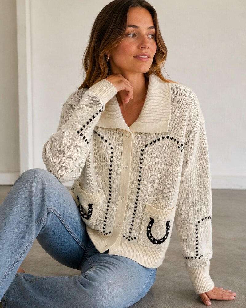 Smash + Tess Laurel Horseshoe Cardigan | Cream