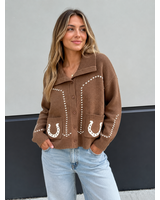 Smash + Tess Laurel Horseshoe Cardigan | Brown