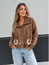 Smash + Tess Laurel Horseshoe Cardigan | Brown