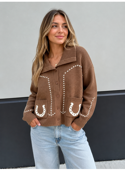 Smash + Tess Laurel Horseshoe Cardigan | Brown