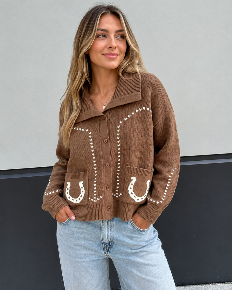 Smash + Tess Laurel Horseshoe Cardigan | Brown