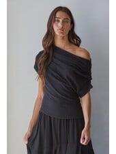 Solid Off Shoulder Drape Top