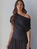 Solid Off Shoulder Drape Top