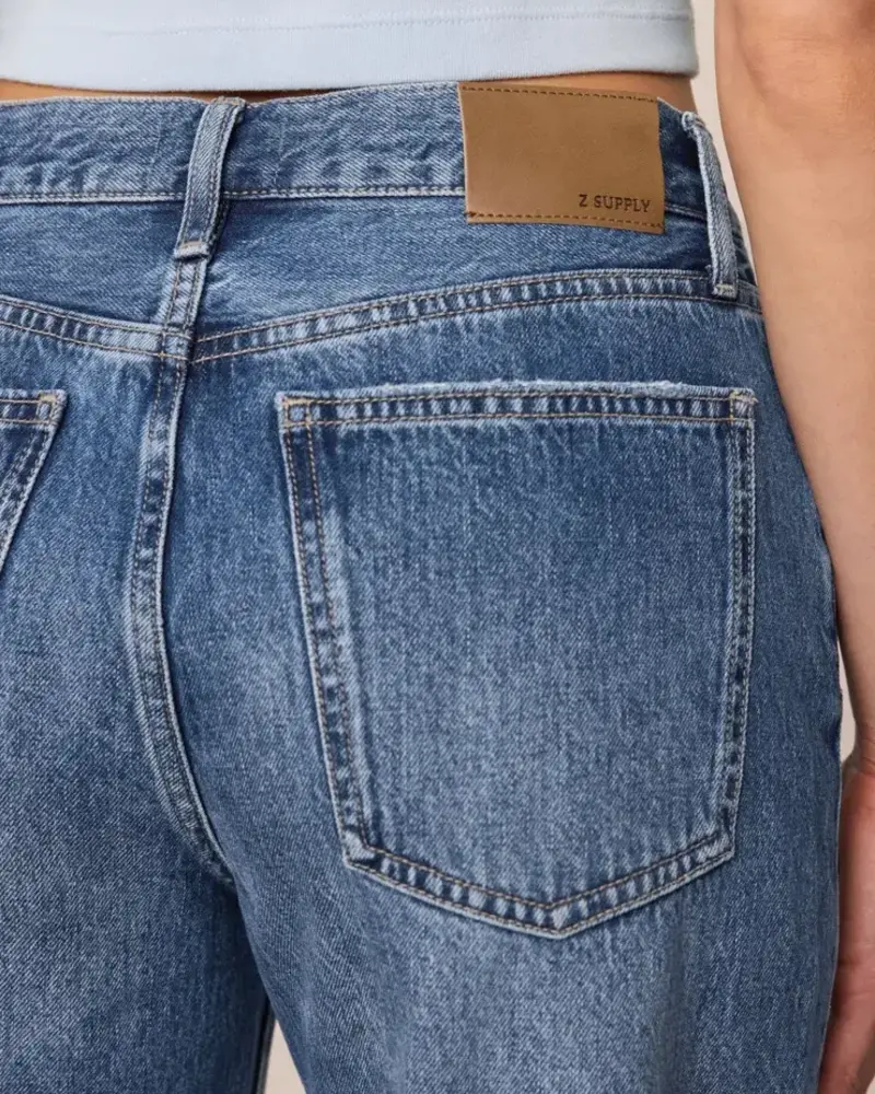 Z Supply Off Duty Mid-Rise Bowed Ankle Denim