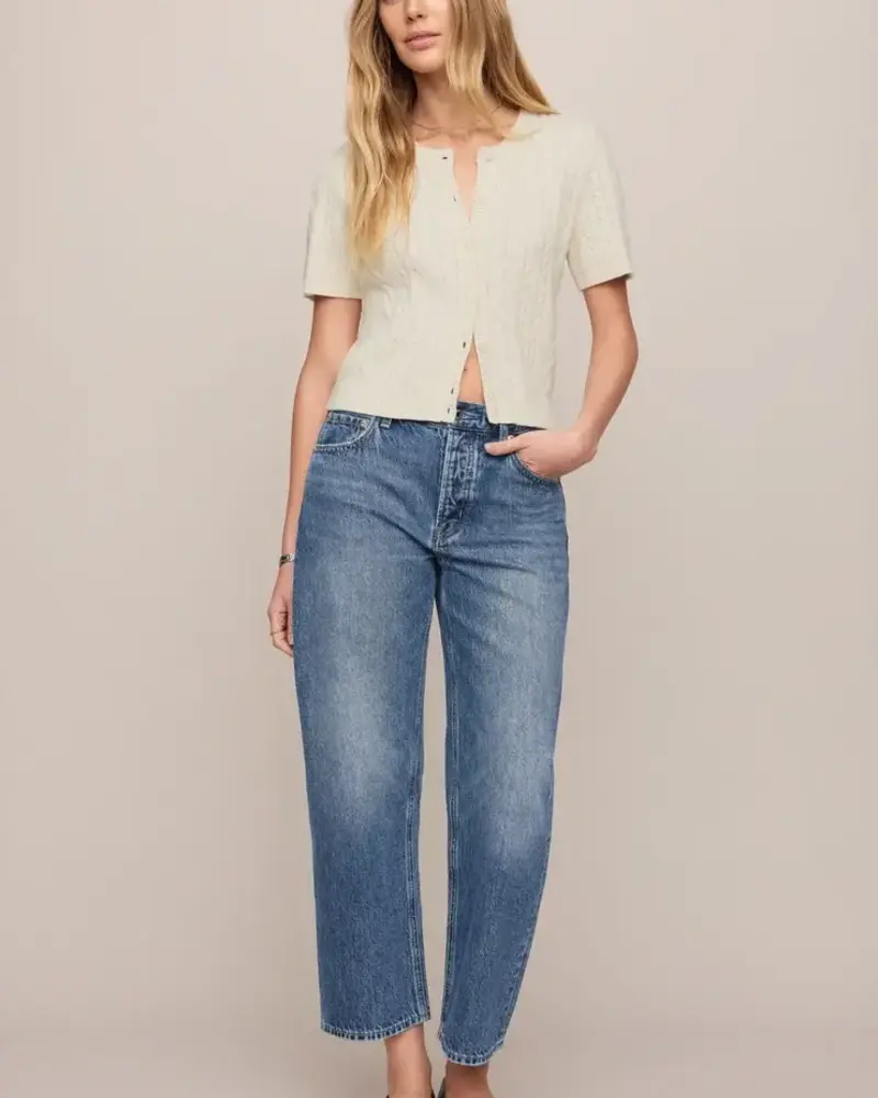Z Supply Off Duty Mid-Rise Bowed Ankle Denim