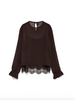 Vero Moda Lalie Lace Top | Chocolate