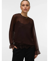 Vero Moda Lalie Lace Top | Chocolate