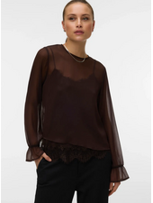 Vero Moda Lalie Lace Top | Chocolate