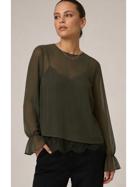 Vero Moda Lalie Lace Top | Army