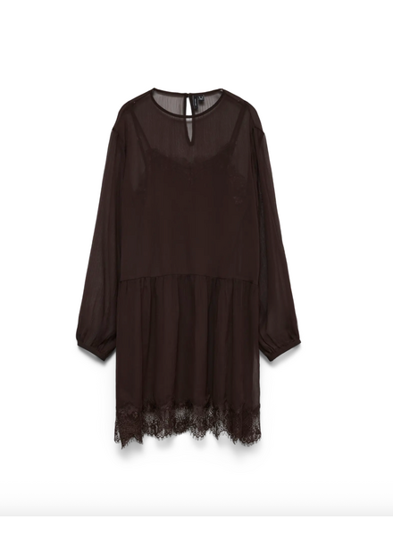Vero Moda Lalie Lace Dress | Chocolate