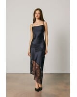 Midnight Asymmetrical Lace Dress