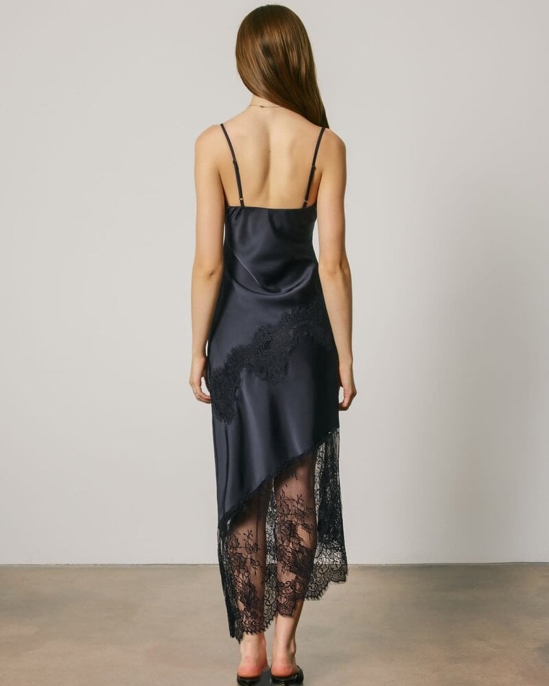 Midnight Asymmetrical Lace Dress
