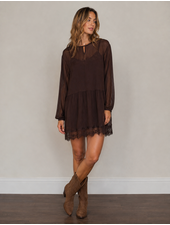 Vero Moda Lalie Lace Dress | Chocolate