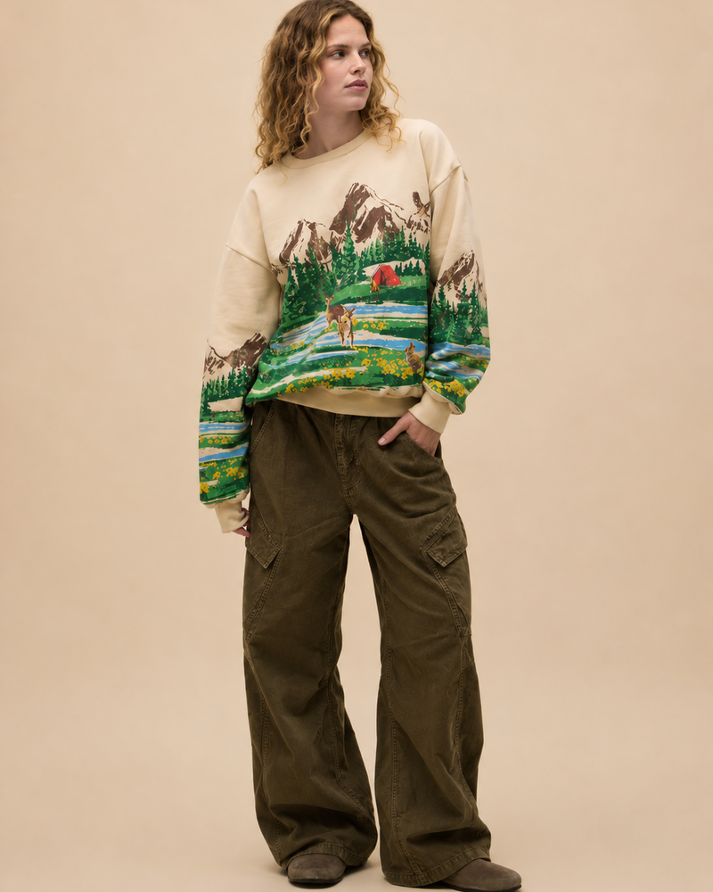 Campsite Scene Sweater