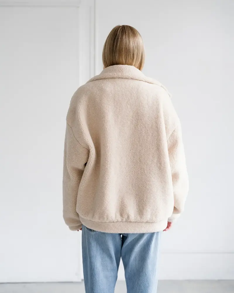 Snap Sherpa Jacket | Pink Details