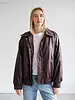 Classic Oversized Vegan Leather Bomber | Plum