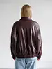 Classic Oversized Vegan Leather Bomber | Plum