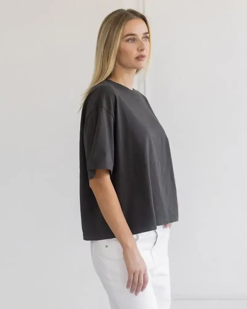 Boxy Tee | Washed Black