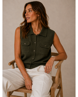 Vero Moda Brisa Polo Vest | Army