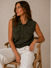 Vero Moda Brisa Polo Vest | Army