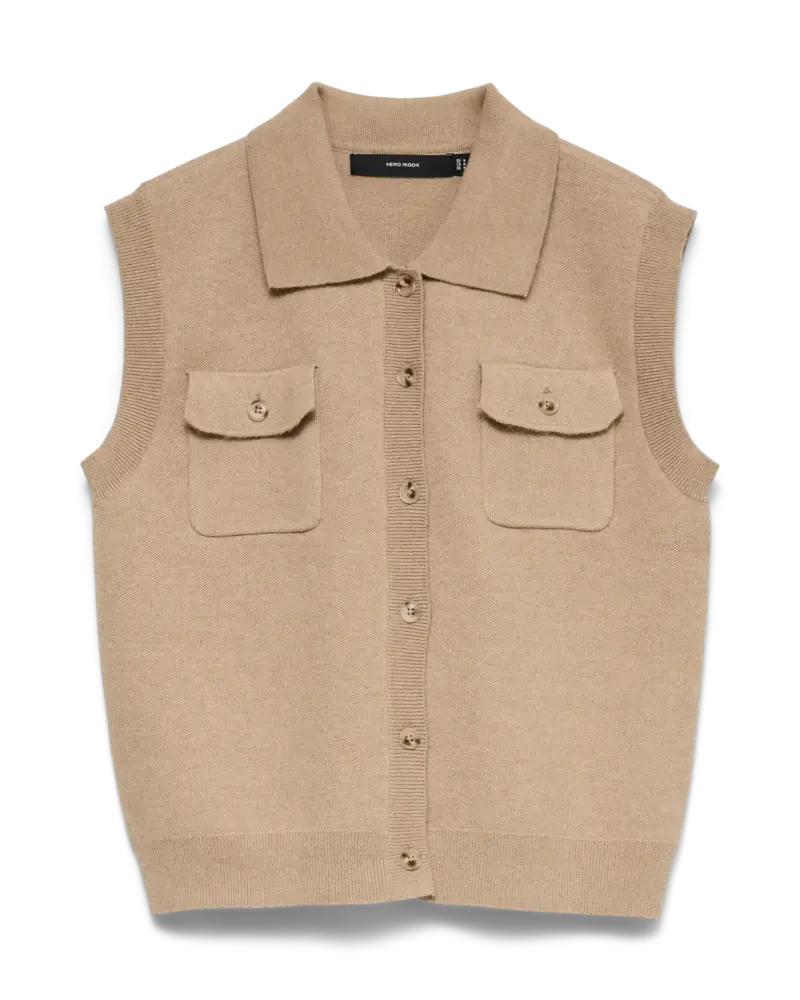 Vero Moda Brisa Polo Vest | Tan