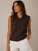 Vero Moda Brisa Polo Vest | Chocolate