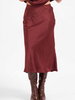 Satin Midi Skirt | Wine