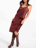 Satin Midi Skirt | Wine