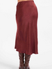 Satin Midi Skirt | Wine