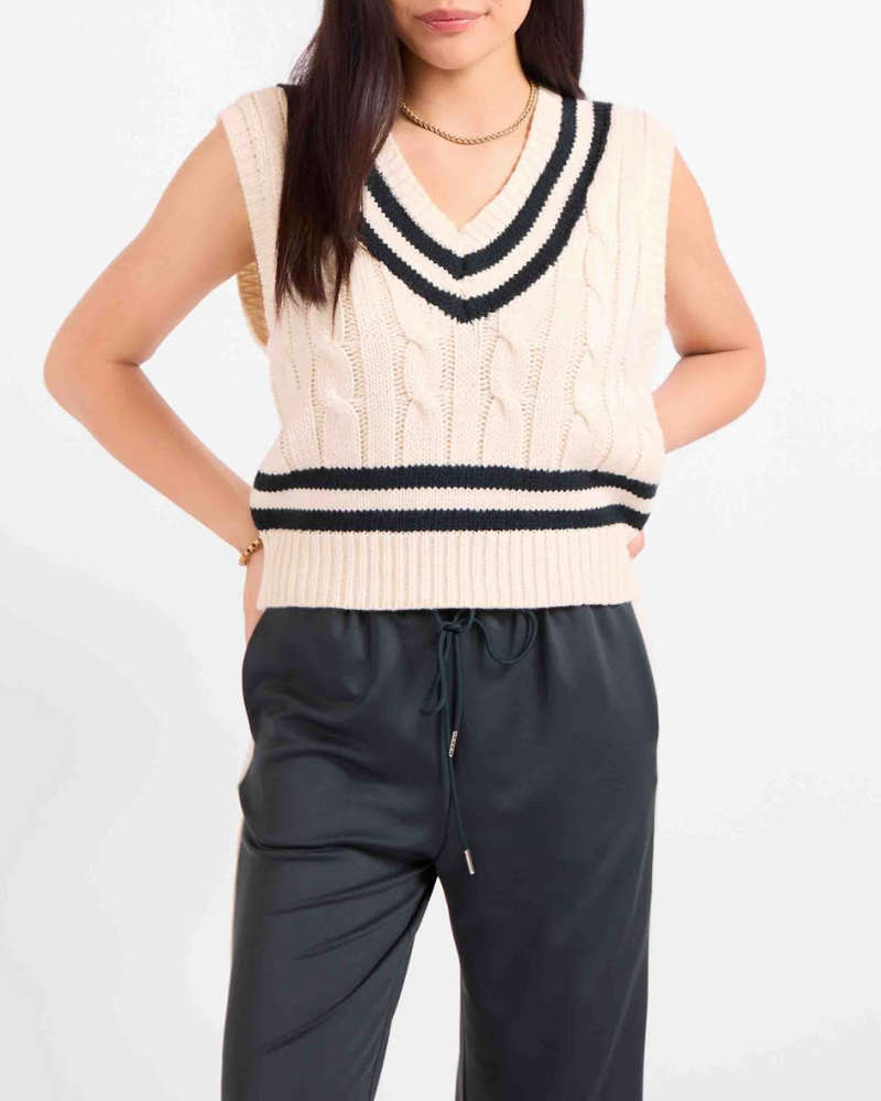 Novel Sweater Vest | Green Stripe