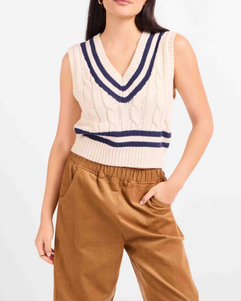 Novel Sweater Vest | Blue Stripe