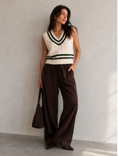 Novel Sweater Vest | Green Stripe