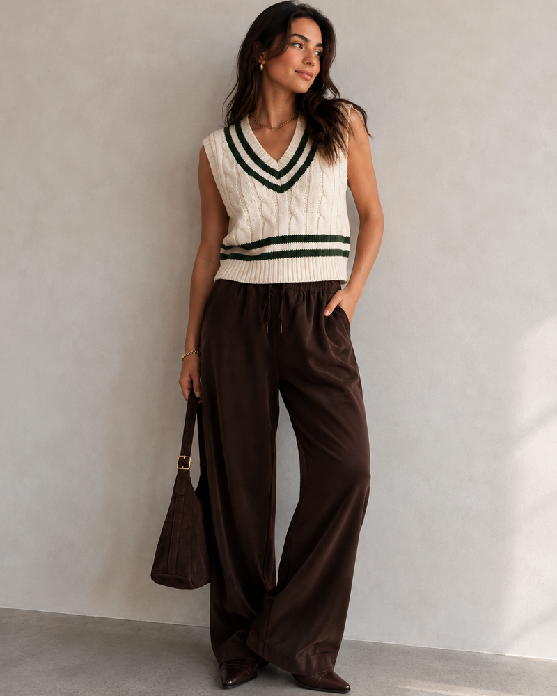 Novel Sweater Vest | Green Stripe