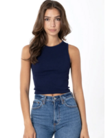 Bamboo Ribbed Tank | Navy