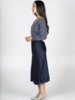 Sandra Satin Lace Trim Skirt | Navy